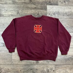 Vintage West Coast Choppers Embroidered Logo Red Crewneck Sweatshirt - Medium